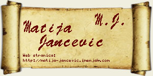 Matija Jančević vizit kartica